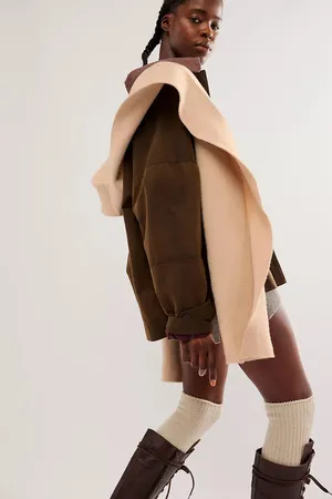 NWT FREE PEOPLE All For You Hooded Scarf In Mushroom One size No refunds returns or cancellations thumbnail 3
