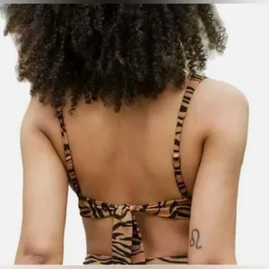 Aerie Womens Brown Tiger Striped Triangle Pique Bikini Swim Top thumbnail 2