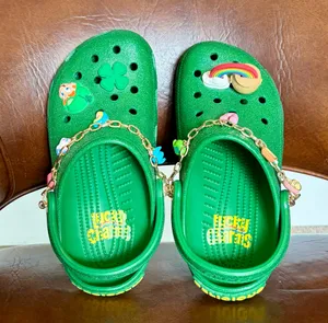Lucky Charms Crocs sz J 6 Sparkle Green Clog Classic Marshmallow Charms jibbits thumbnail 5