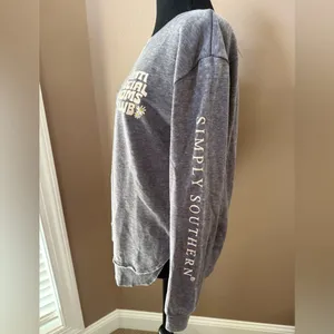 Simply Southern Women’s Anti Social Mom Club Sweatshirt in Gray thumbnail 2