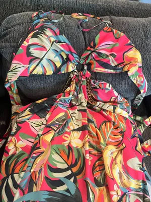 Cut out tropical boutique maxi dress thumbnail 3