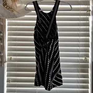 Free People Black Embroidered Criss Cross Open Back Mini Dress Small boho thumbnail 2