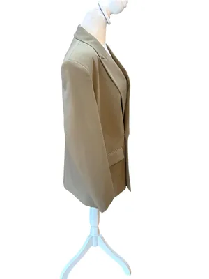 Zara Double Breasted Oversize Blazer In Khaki Womens Small Blogger Favorite thumbnail 4