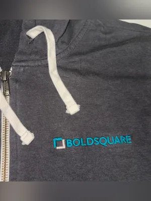 Marine Layer Charcoal Gray Full-Zip Hoodie Logo M thumbnail 3