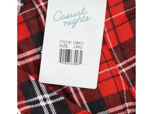 NWT Casual Nights Cotton Long Sleeve Button Down Pajama Set Red Black Plaid L thumbnail 8