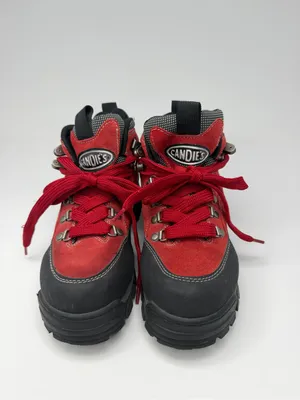 Candie’s Vintage Women’s Size 8.5 Red Leather Hiking Boots Chunky Lug Sole Y2K thumbnail 4