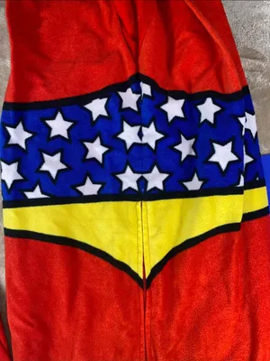 DC Comics Wonder Woman Red and Blue Onesie Pajamas with removable Cape thumbnail 4