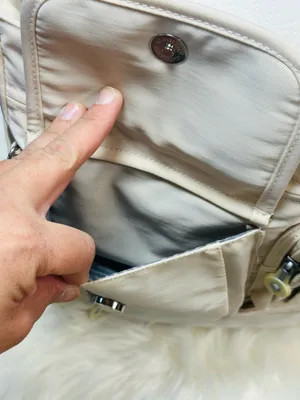 Everyday Utility Tote Bag in Light Beige - Multiple Pockets thumbnail 2