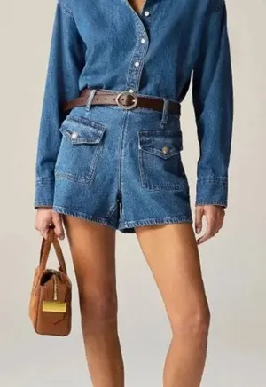 J.Crew Blue Denim Short With Sailor Pockets Size 25 thumbnail 1