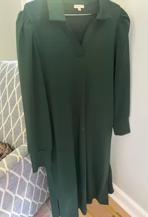 Jodifl Green Puff Shoulder Dress thumbnail 1
