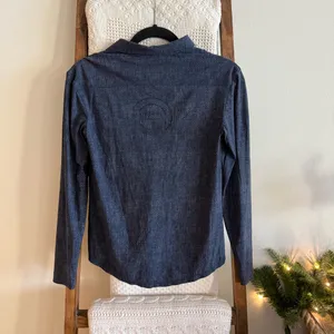 NWOT Foray Golf Blue & Black Twill Core Long Sleeve Performance Polo Shirt thumbnail 4