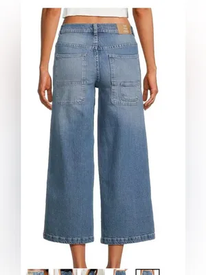 Free People mid rise crop wide leg sz 28 thumbnail 4