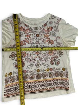 Tory Burch Kayla Mixed Media Top Silk Front Linen Back size Large Lightweight thumbnail 8