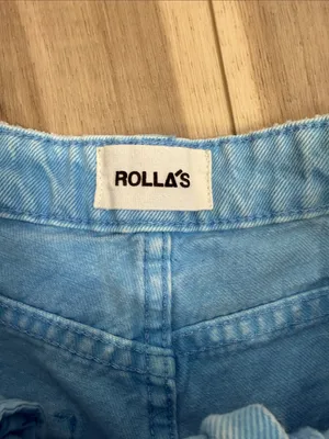Rolla’s high waisted dusters raw hem denim shorts size 26 thumbnail 3