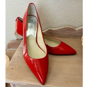 Michael Kors Red Patent Leather Pointed-Toe Stiletto Heels thumbnail 2