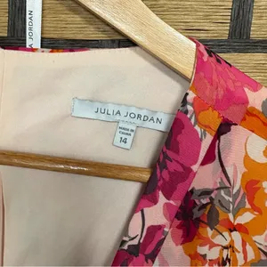Julia Jordan Pink Floral Cutout Back Midi Dress Size 14‎ thumbnail 5