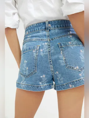 Anthropologie Pilcro Floral Print Button Fly Denim Shorts Size 32 High Rise thumbnail 4