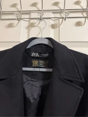 Zara Manteco Wool Wrap Black Long Length Coat thumbnail 3