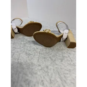 Bandolino Armory2 Block Heel Sandals Light‎ Natural Woven Raffia Gold 5.5M NEW thumbnail 8