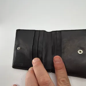 Coach Compact Black Signature C Canvas Wallet thumbnail 4