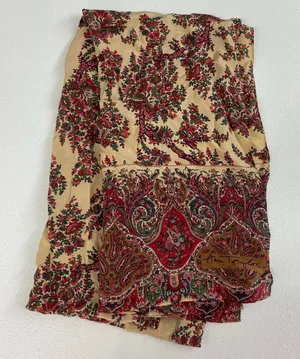 Ann Taylor women's beige red paisley print lightweight satin scarf‎ accessories thumbnail 1