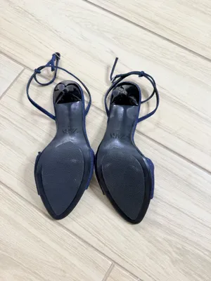 Express ZARA Denim High Heel Sandals Stiletto Silver Strappy Ankle Strap NWOT 39 Y2K thumbnail 4