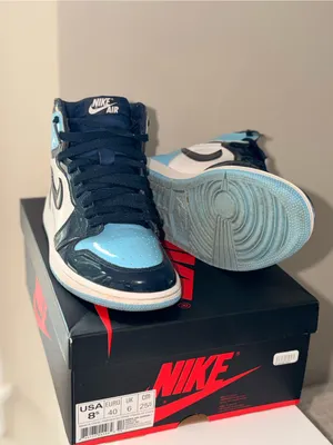 Nike Air Jordan 1 High OG UNC Patent Women’s 8.5 w/ Box thumbnail 3