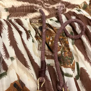 Vintage Leslie Fay Safari zebra print cotton midi skirt thumbnail 4