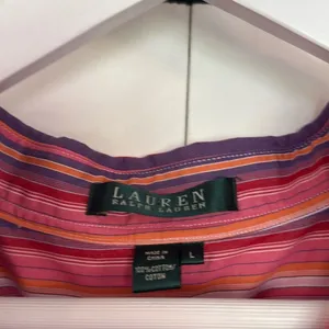Lauren Ralph Lauren 100% cotton pink striped button down large thumbnail 4