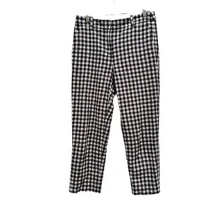 J. Crew Holland Gingham Pants Navy White Linen Cotton Blend‎ Crop Size 6 thumbnail 2