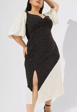 Torrid Studio Mix Polka Dot Maxi Dress Plus Size 3X thumbnail 1