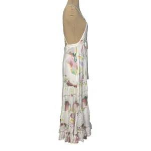 FREE PEOPLE Sounds Of Spring Jumper Watercolor Floral Maxi Dress Size XS thumbnail 8