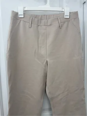 Quince ultra stretch ponte straight leg pants ecru large thumbnail 3