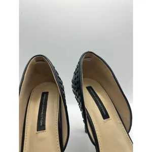 French Connection Black Studded Leather d'Orsay Pointed Toe Stiletto Heels 4in‎ thumbnail 7