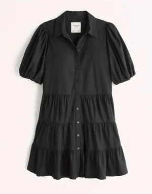 Abercrombie Poplin Puff Sleeve Shirt Dress thumbnail 2