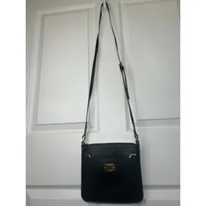 Lauren Ralph‎ Lauren Black Faux Leather Crossbody Bag Small Gold Hardware thumbnail 2