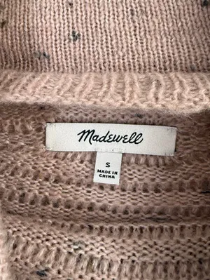 Madewell Oversized Pink Belmont Donegal Wool Blend Mock Sweater - Size - Small thumbnail 5