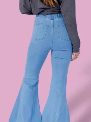 Buckle Three Birds Nest Vintage Wide Leg Palazzo Bell Bottom Flare Jeans S thumbnail 1