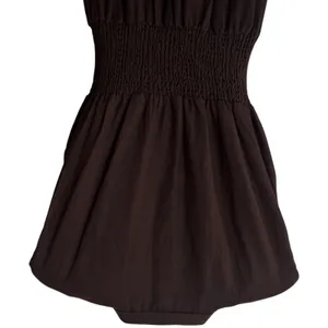 Joie Linen Blend Chocolate Brown‎ Zip-Front Midi Dress Quiet Luxury Old Money M thumbnail 6