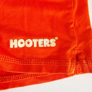 Hooters Girl Womens Low Rise Orange Stretch Uniform Retro‎ Cheeky Shorts Size XS thumbnail 2