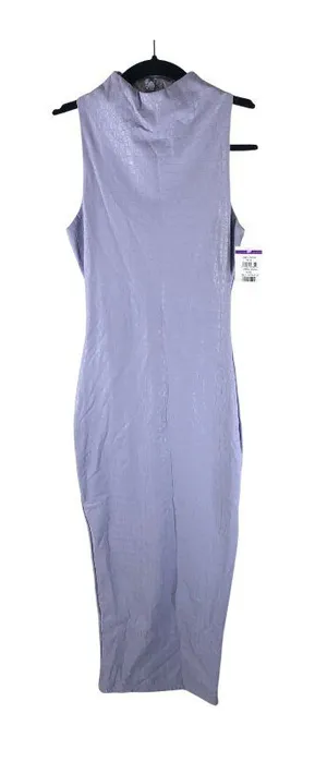 Naked Wardrobe Midi Sheath Dress Faux Leather Embossed Sleeveless Purple XS thumbnail 1