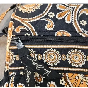 Vera Bradley Caffe Latte Mini Hipster Small Brown/Black Crossbody Bag Purse thumbnail 4