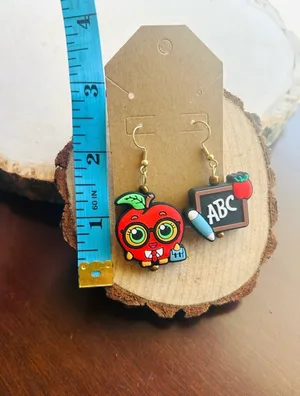 Back to School Teacher Earrings | Apple ABC Dangle Earrings | Teacher Gift thumbnail 6