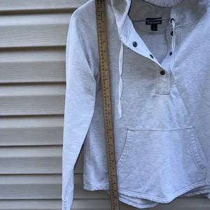 Patagonia Ahnya Pullover 1/4 Snap Hoodie Womens Small Grey Pocket thumbnail 4