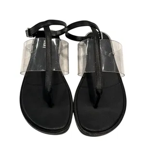 DKNY Ava Ankle T-Strap Thong Sandals Women's 6 Black Clear Minimalist Modern‎ thumbnail 4