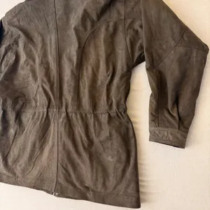 Patricks Cotacachi‎ Ecuador Brown Leather Hooded Field Jacket Paisley Lined thumbnail 4