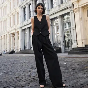 BOA Longline Dad Trousers Oversized Tailored Pleated Black Pants L NWOT thumbnail 7