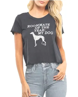 Wildfox Roommate of the Year Short Sleeve Keke Dog Graphic T-Shirt Size Small thumbnail 1