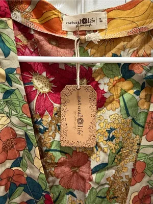Natural Life Sophia Wrap Maxi Dress in gold vintage floral print large NWT thumbnail 6