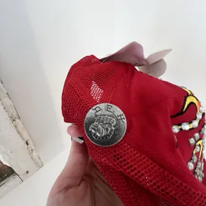 NWT Ed Hardy Red Skull With Fire Flames Rhinestone SnapBack Trucker‎ Hat Edgy thumbnail 4